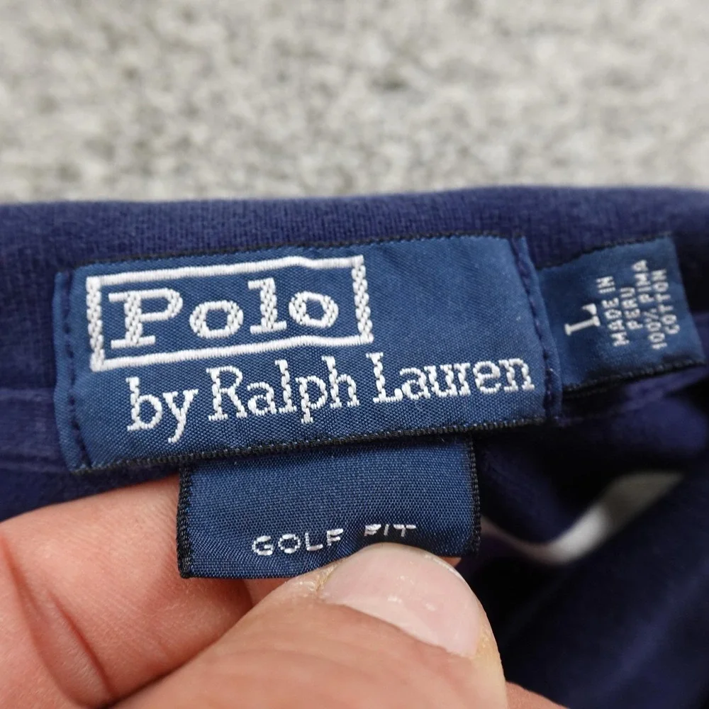 VTG Polo Ralph Lauren Polo Shirt Mens L Blue Golf Fit Pony Casual Preppy 90s Y2K